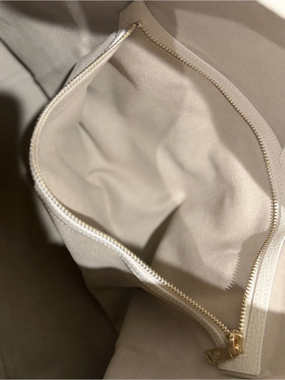 Anine Bing Cream Embossed Logo Tote